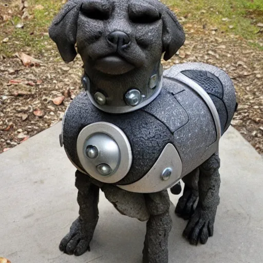 Image similar to hybrid of a cyborg dog and a stone golem.