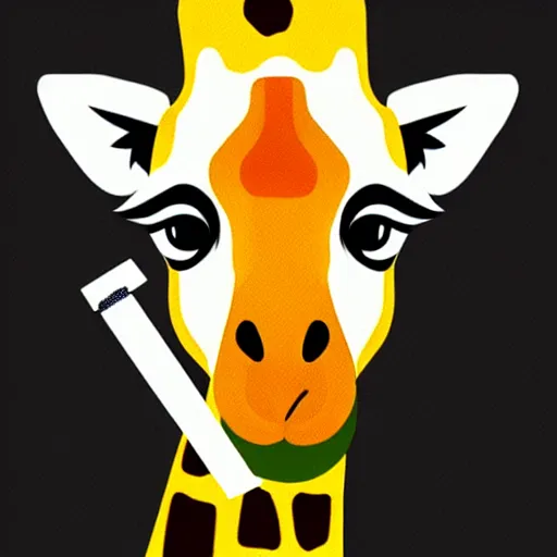 Prompt: giraffe smoking weed