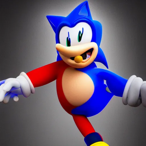 Prompt: 4 k render of clown sonic