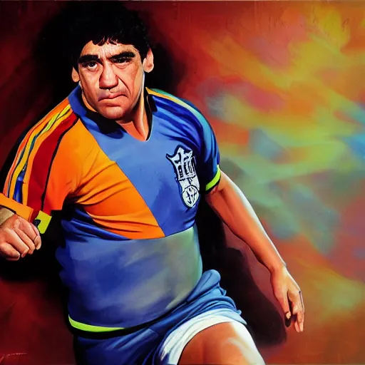 Image similar to studio light, portrait, diego armando maradona by mark brooks, by roger dean, hd, hyper detailed, 4 k - h 6 4 0