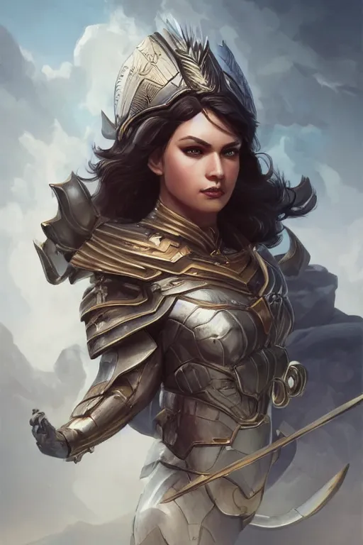 Image similar to amazon valkyrie athena, d & d, fantasy, portrait, highly detailed, headshot, digital painting, trending on artstation, concept art, sharp focus, illustration, art by artgerm and greg rutkowski and magali villeneuve