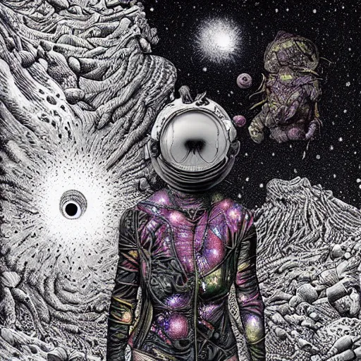 Prompt: Liminal space in outer space by Dan Hillier, colorized