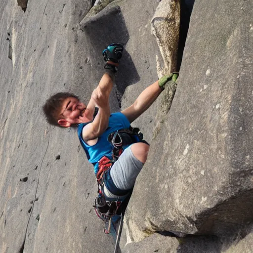 Prompt: special Olympic rock climber