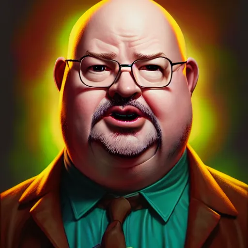 Prompt: an epic pulp comic book style portrait painting of kyle gass, character design by mark ryden and pixar and hayao miyazaki, unreal 5, daz, hyperrealistic, octane render, cosplay, dynamic lighting, intricate detail, harvest fall vibrancy, cinematic