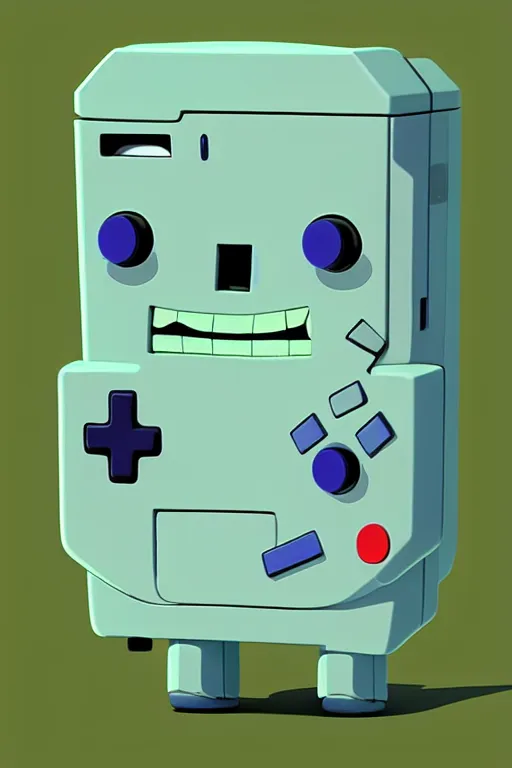 Image similar to A realistic image of an anthropomorphic gameboy BMO from adventure time, accurate, unreal engine, 4k