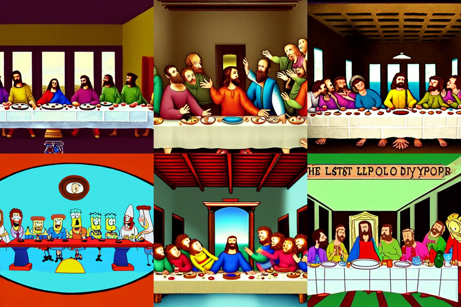 Prompt: The Last Supper in the style of SpongeBob Squarepants