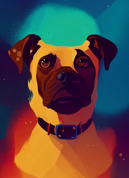 Prompt: a portrait of a dog by petros afshar and james gilleard and alena aenami, 4 k, trending on artstation, wallpaper, cute dog