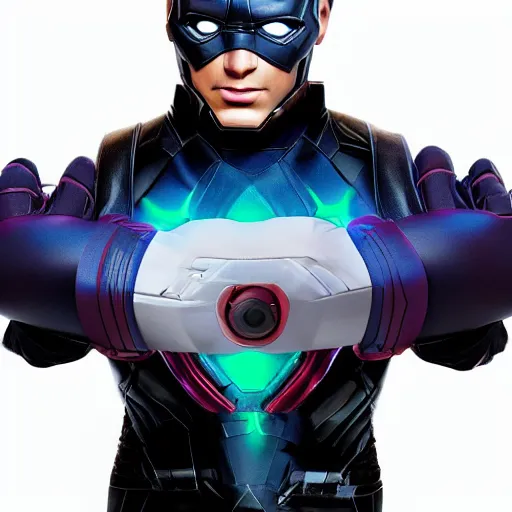 Prompt: thanks wearing a Nintendo power glove, promotion photo from avengers movie