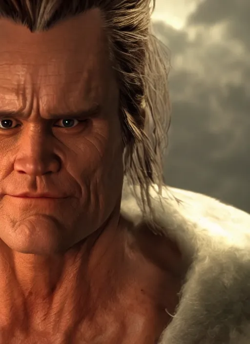 Image similar to jim carrey in elden ring universe by hidetaka miyazaki, studio lights, 8 k hd.