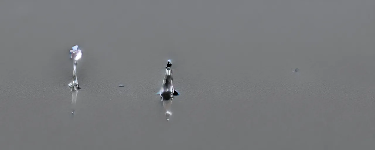 Image similar to a single drop of water balances on the tip of a pin