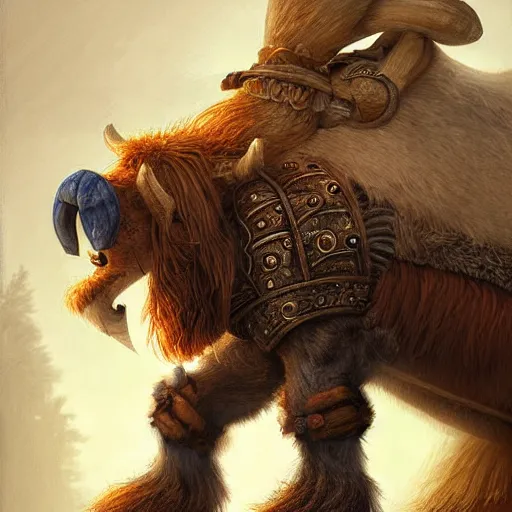 Image similar to digital painting of a alf as a viking by filipe pagliuso and justin gerard, symmetric, fantasy, highly, detailed, realistic, intricate