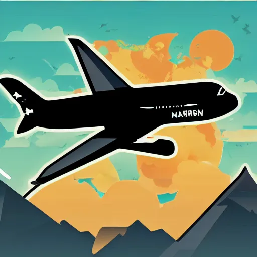 Image similar to airplane whole illustration vector digital art trending on artstation w 6 4 0
