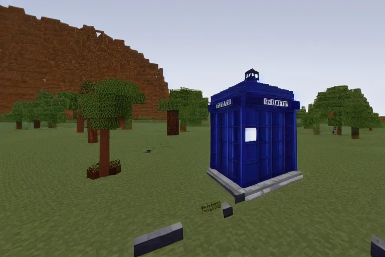 Image similar to tardis in minecraft