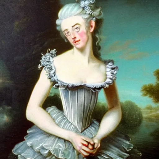 Prompt: A 18th century, messy, silver haired, (((mad))) elf duchess (look like ((young Kate Winslet))), dressed in a frilly ((ragged)), wedding dress, is ((drinking a cup of tea)). Everything is underwater! and floating. Greenish blue tones, theatrical, (((underwater lights))), high contrasts, fantasy water color by Claude Monet, inspired by John Everett Millais's Ophelia