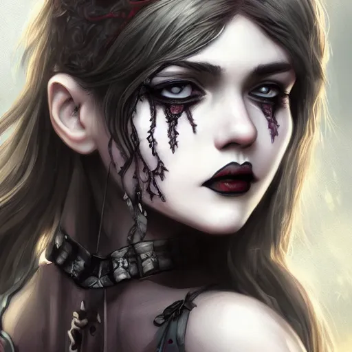 Prompt: a gothic girl with 4 arms with a beautiful face, young face, pretty face, beautiful detailed face, very detailed eyes, female art, intricate details, hyper detailed, artstation, 8 k resolution, high detail, digital painting