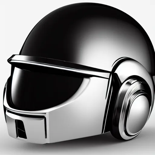 Image similar to ultra high quality 3d render of a daft punk helmet, ray tracing, reflections, studio lighting, cg, 4k