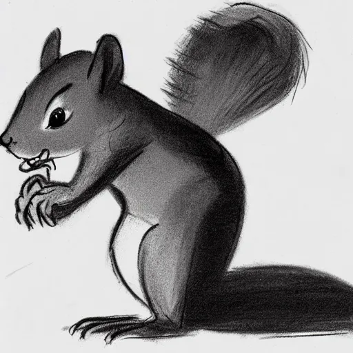 Prompt: milt kahl sketch of a squirrel