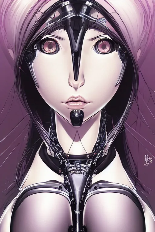 Image similar to portrait of Alita by Yukito Kishiro, biomechanical, hyper detailled, trending on artstation