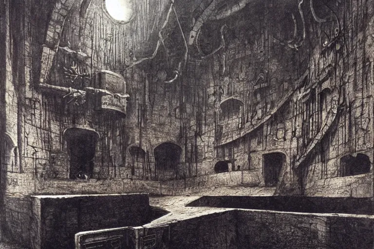 Prompt: salusa cecundus prison planet house corrino homeworld, by giger, dore, beksinski, retro sci - fi movie, highly detailed, photorealistic, 1 9 0 0 s photo