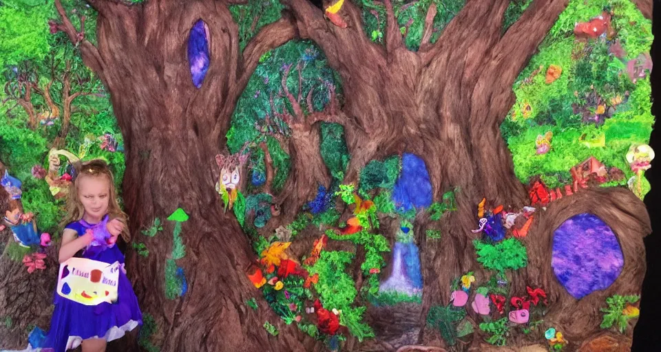 Prompt: Enchanted and magic forest, by a 8 years old kid,