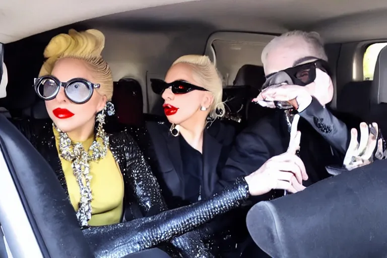 Image similar to lady gaga and judy garland carpool karaoke