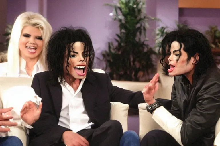 Image similar to michael jackson screaming shouting at dr phil in tv show