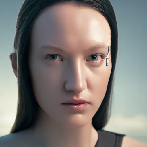 Image similar to vfx portrait of female android