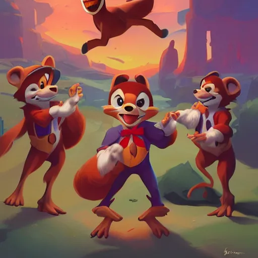 Image similar to hero world chip'n dale : rescue rangers, behance hd by jesper ejsing, by rhads, makoto shinkai and lois van baarle, ilya kuvshinov, rossdraws global illumination