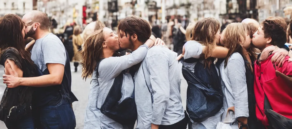 Image similar to people kissing