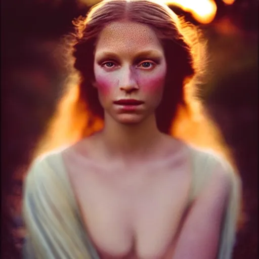 Image similar to photographic portrait of a stunningly beautiful renaissance female in soft dreamy light at sunset, contemporary fashion shoot, by edward robert hughes, annie leibovitz and steve mccurry, david lazar, jimmy nelsson