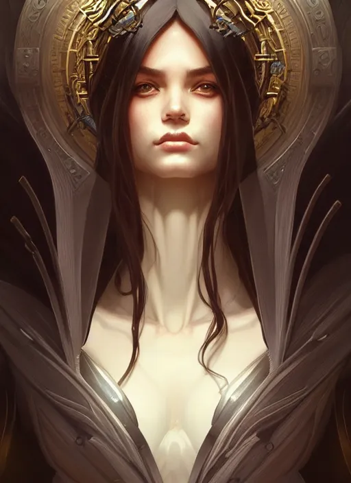 Image similar to symmetry!! portrait of pandora, dark fantasy, intricate, elegant, highly detailed, my rendition, digital painting, artstation, concept art, smooth, sharp focus, illustration, art by artgerm and greg rutkowski and alphonse mucha and huang guangjian and android jones and sachin teng