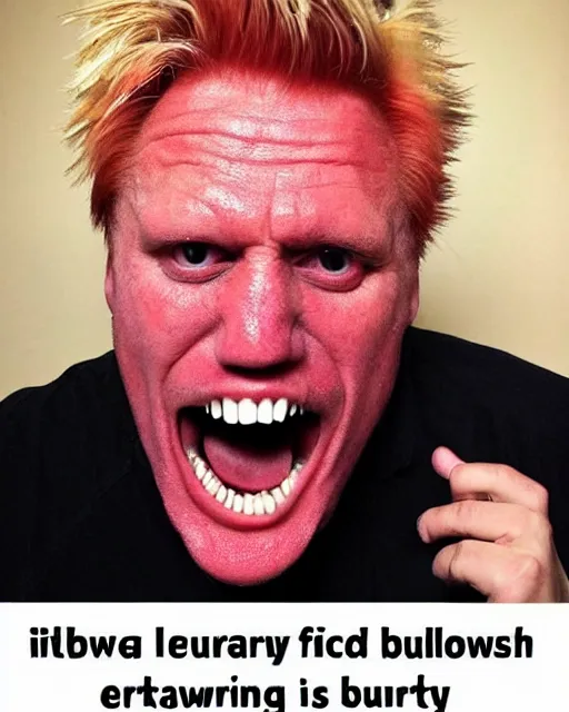 Image similar to strawberry merged with gary busey