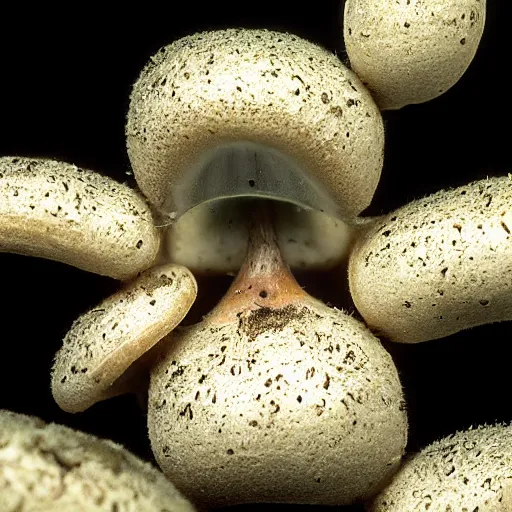 Prompt: an upside down Tylopilus felleus, 35mm photograph