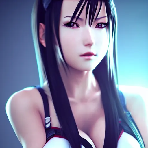 Image similar to head to toe shot of tifa lockhart by wlop, rossdraws, mingchen shen, bangkuart, sakimichan, yan gisuka, jeongseok lee, artstation, 4k