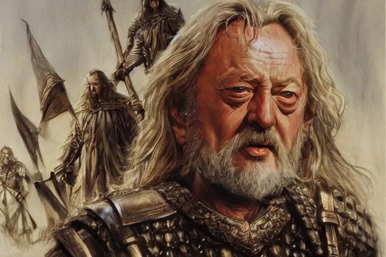 Prompt: Theoden. concept art by James Gurney.