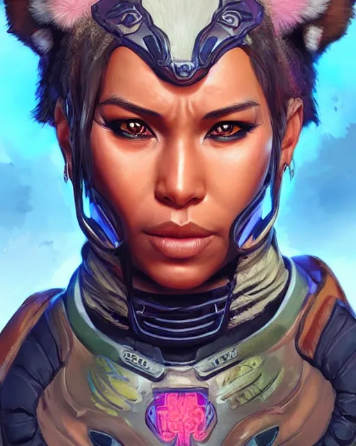 Image similar to The Tiger Queen as an Apex Legends character digital illustration portrait design by, Mark Brooks detailed, soft lighting