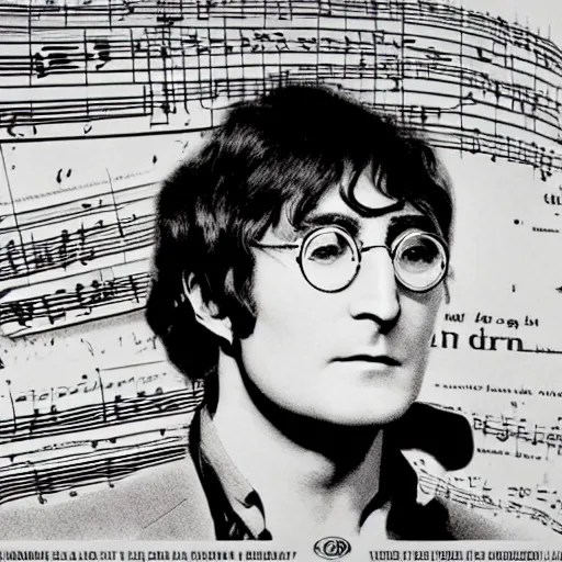 Prompt: sheet music for john lennon ’ s new song