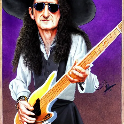 Image similar to portrait of geddy lee as a witch, hd, 4 k, detailed