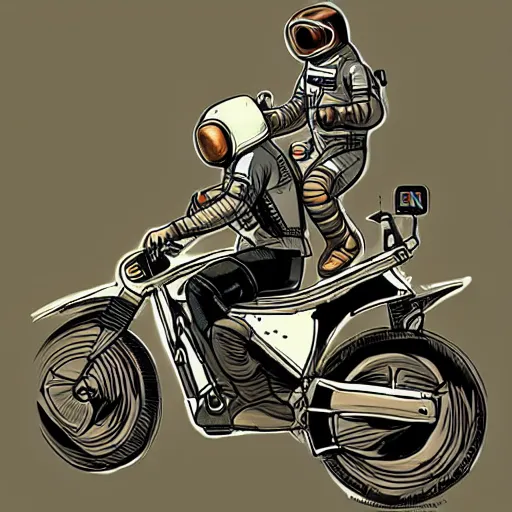 Prompt: astronaut riding a motorcycle, digital art, trending on artstation, high quality