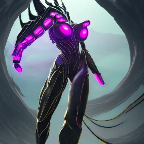 Image similar to highly detailed giantess shot exquisite warframe fanart, worm's eye view, looking up at a giant beautiful stunning saryn prime female warframe, as a stunning anthropomorphic robot female dragon, looming over you, dancing elegantly over you, sleek bright white armor with glowing fuchsia accents, proportionally accurate, anatomically correct, sharp detailed robot dragon paws, two arms, two legs, camera close to the legs and feet, giantess shot, furry shot, upward shot, ground view shot, paw shot, leg and hip shot, elegant shot, epic low shot, high quality, captura, realistic, sci fi, professional digital art, high end digital art, furry art, macro art, giantess art, anthro art, DeviantArt, artstation, Furaffinity, 3D realism, 8k HD octane render, epic lighting, depth of field