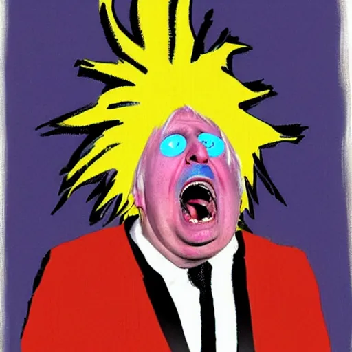 Prompt: boris johnson in the style of the scream