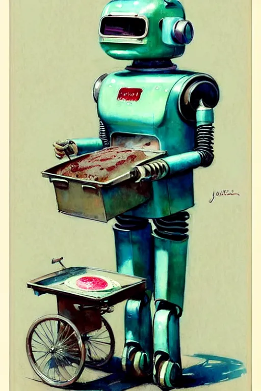 Prompt: ( ( ( ( ( 1 9 5 0 s retro future android robot mobile icecream vendor. muted colors., ) ) ) ) ) by jean - baptiste monge,!!!!!!!!!!!!!!!!!!!!!!!!!