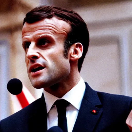 Image similar to Emmanuel Macron inside a shoe box American Psycho (1999)