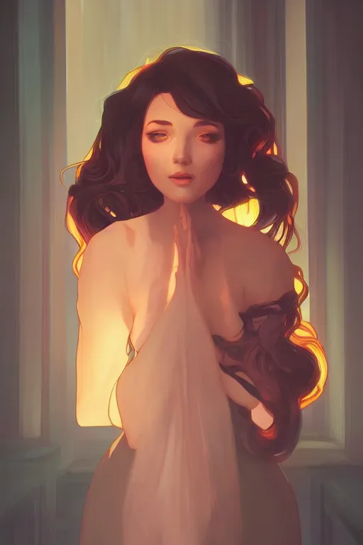 Image similar to portrait of the lady of paradox, ambient lighting, 4 k, lois van baarle, ilya kuvshinov, rossdraws, alphonse mucha, jung gi kim, artstation