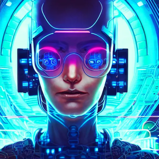 Image similar to a cyberpunk netrunner surrounded by a glowing computer interface, centered in the frame, cyberpunk concept art by Jean Giraud and josan gonzales, digital art, highly detailed, intricate, sci-fi, sharp focus, Trending on Artstation HQ, deviantart, 4K UHD image