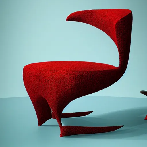 Prompt: contemporary furniture design by Ray Caesar, blue