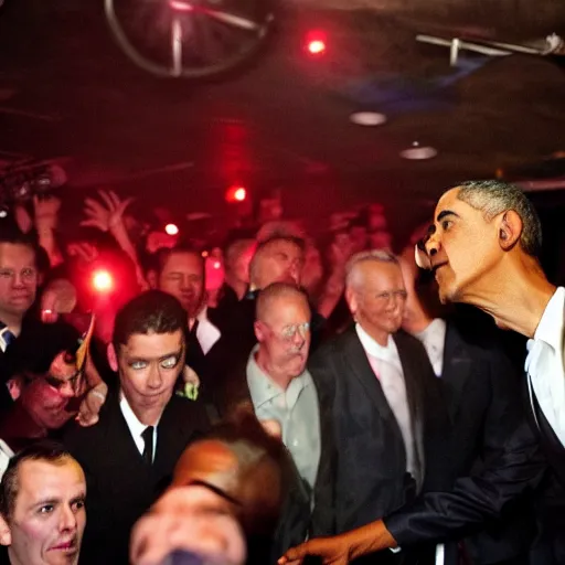 Prompt: Obama at a Berlin nightclub