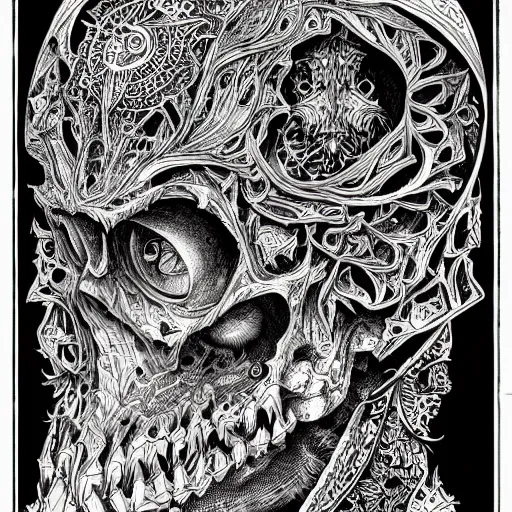 Prompt: ink illustration, black ink, white paper, sketching, detailed line work, infographics, technical manual, technical blueprints, intricate and ornate, highly detailed, gothic, creepy, epic, engraved, 8k