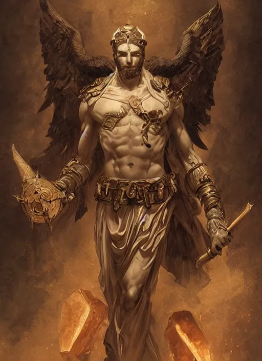 Image similar to digital _ painting _ of _ greek god of death _ by _ filipe _ pagliuso _ and _ justin _ gerard _ symmetric _ fantasy _ highly _ detailed _ realistic _ intricate _ port