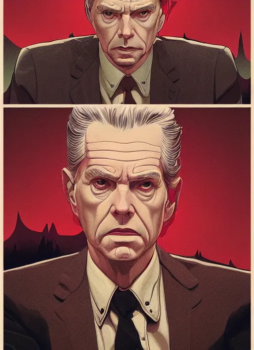 Prompt: Twin Peaks poster artwork by Michael Whelan and Tomer Hanuka, Rendering of portrait of snake from scene from Twin Peaks, full of details, by Makoto Shinkai and thomas kinkade, Matte painting, trending on artstation and unreal engine